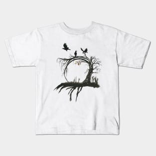 inc tree wood and raven Kids T-Shirt